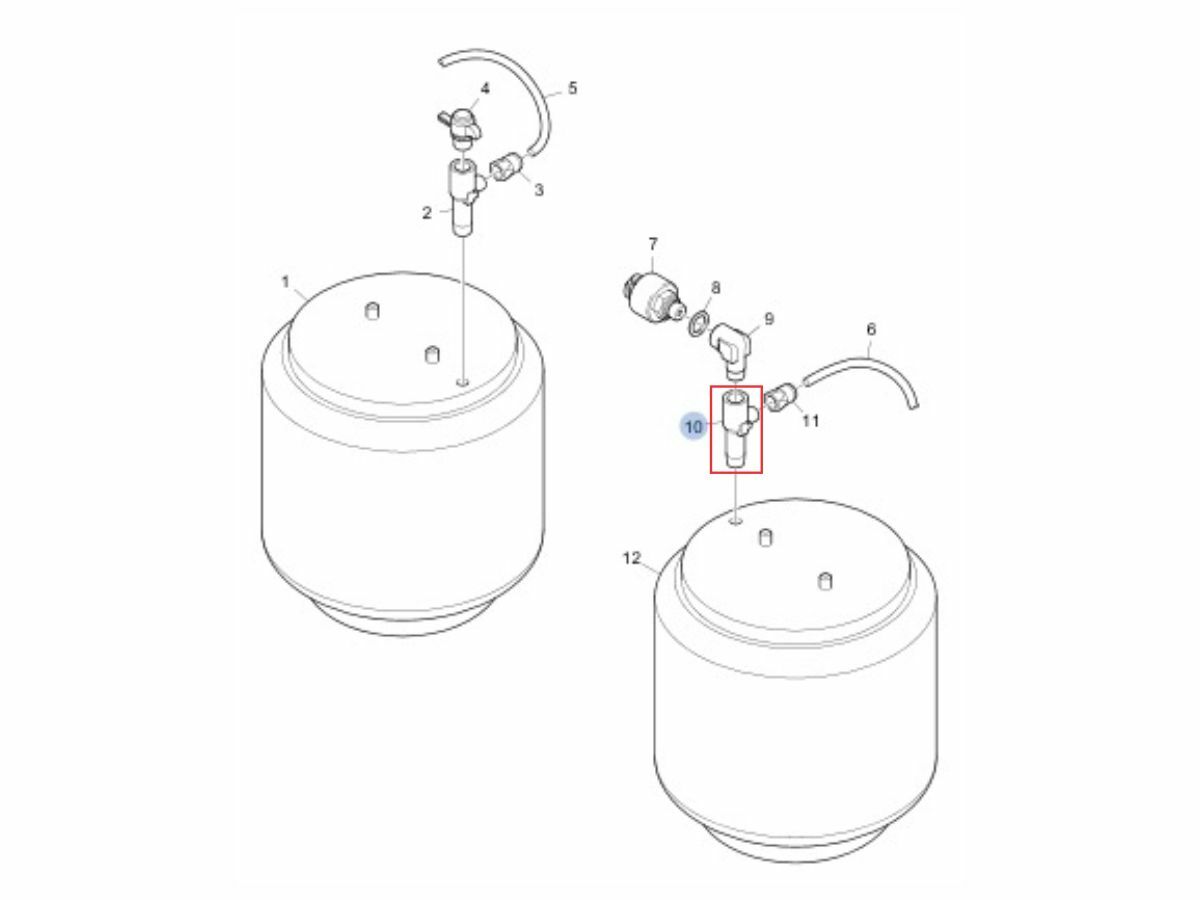 NIPEL S/ TRANSFERENCIA CARGA 2 CAMARAS C/ SUSPENSAO A AR TRASEIRA PARA SCANIA (1