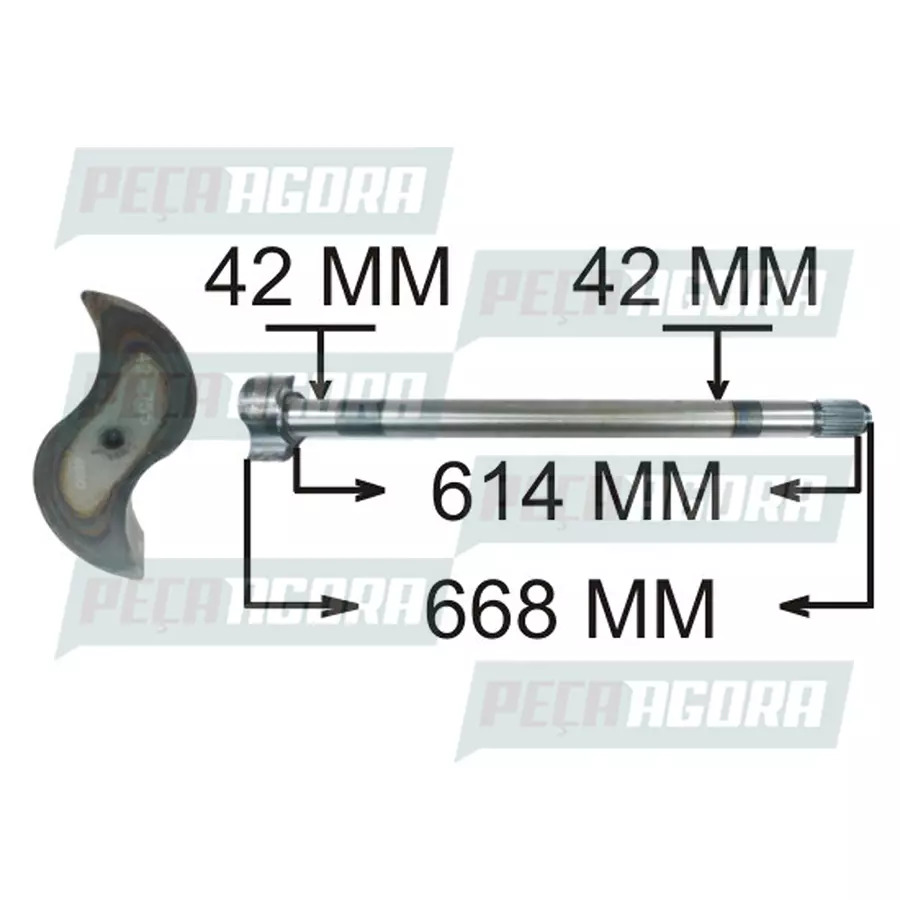 EIXO EXPANSORES 'S' FREIO AR DIR. TRAS. (26 ESTRIAS) (668 MM) MERCEDES          