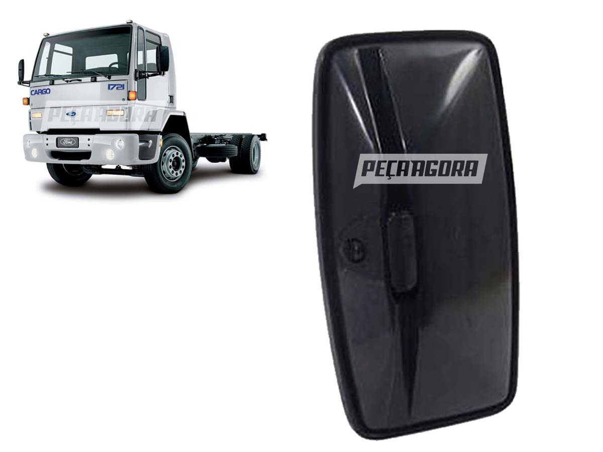 ESPELHO RETROVISOR GRANDE PRETO 380 X 200 FORD CARGO 1215 1416 1418 1422 1617 16