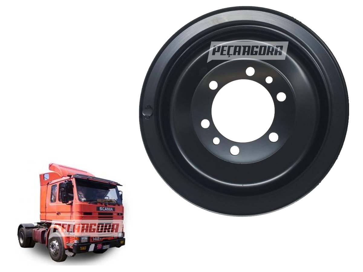 POLIA VIRABREQUIM 2 CANAIS CHAPA PARA SCANIA K113 L111 R112 113