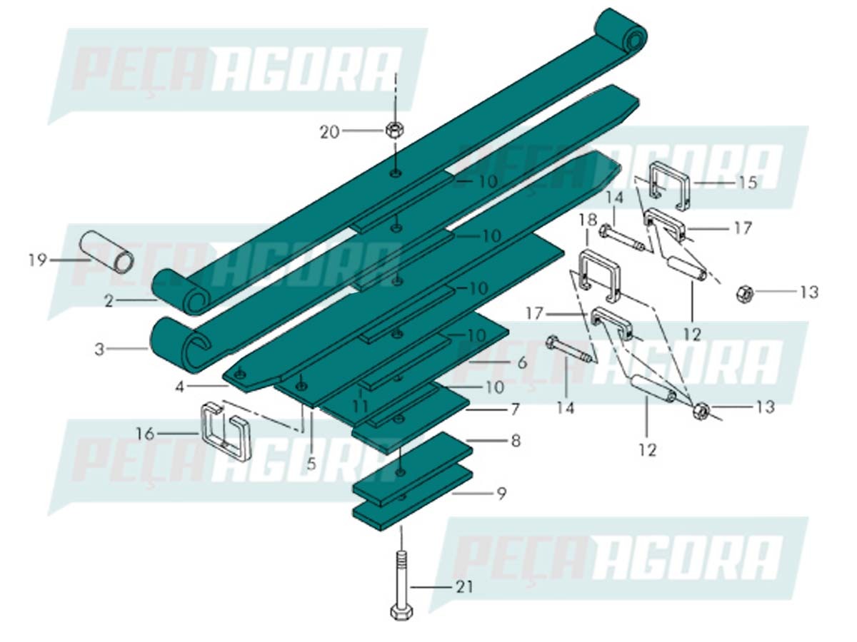 FEIXE DE MOLAS DIANTEIRO VW 24250 22220 22250 26220 26260 26280 31280 31320 3133
