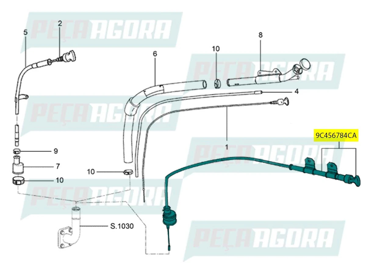 VARETA E TUBO GUIA INDICADOR NIVEL OLEO LUBRIFICANTE MOTOR FORD 4532E 1832E 6332