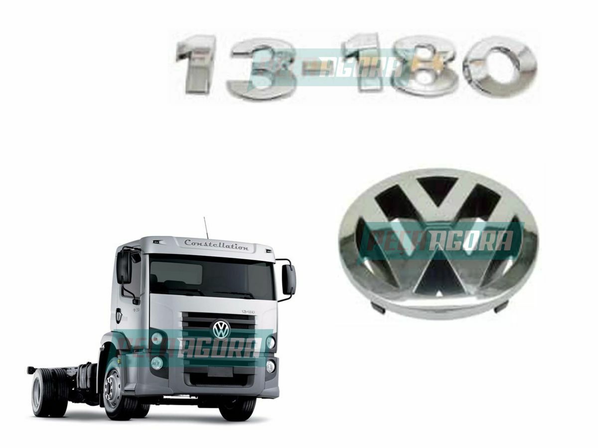 EMBLEMA GRADE FRONTAL E 3 EMBLEMAS VW CONSTELLATION 13180 AUTO RELEVO (K.00074)