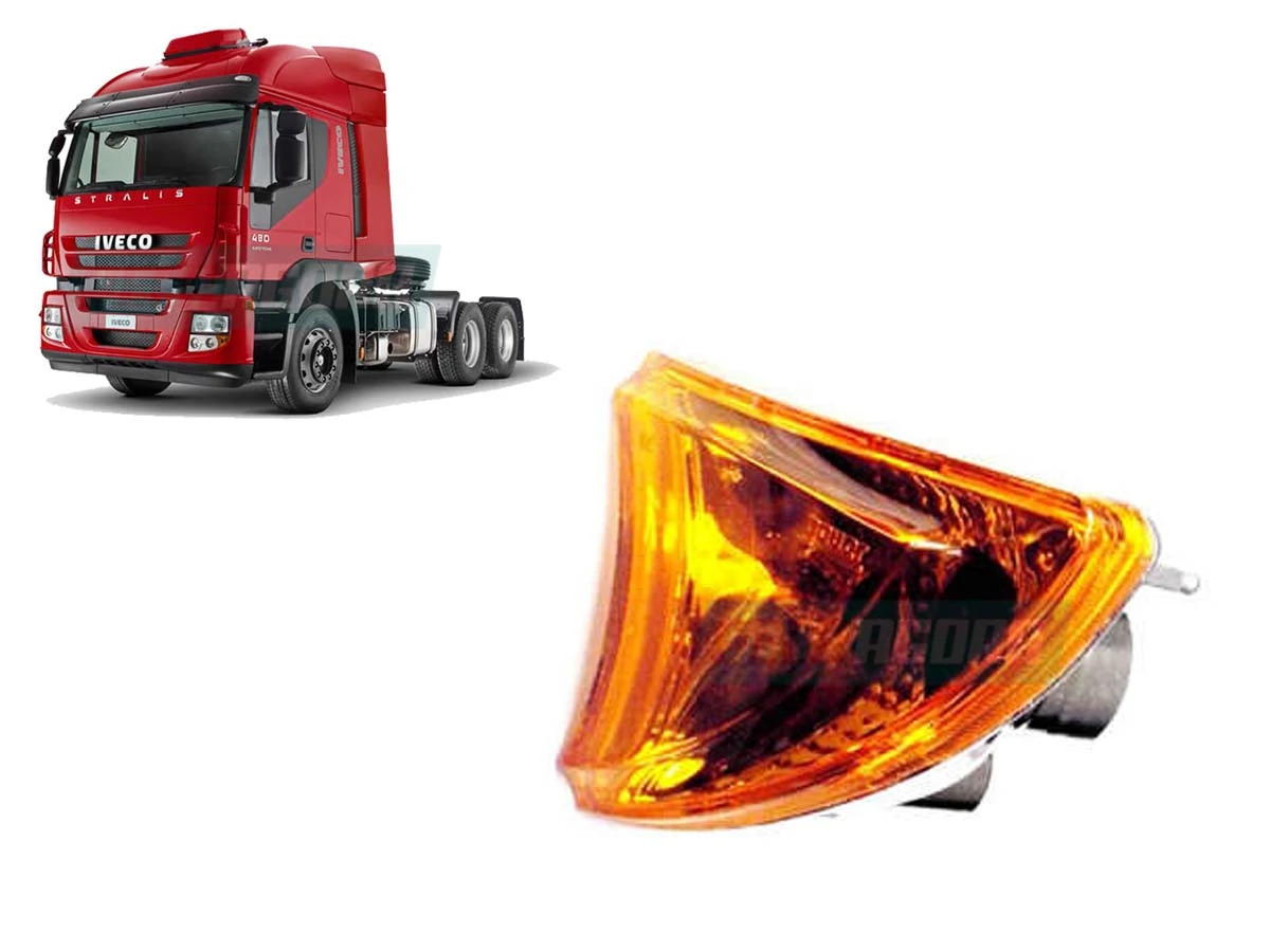 LANTERNA SETA FRONTAL LE PARA IVECO STRALIS AMARELA ESQUERDA GAUER (504187902)