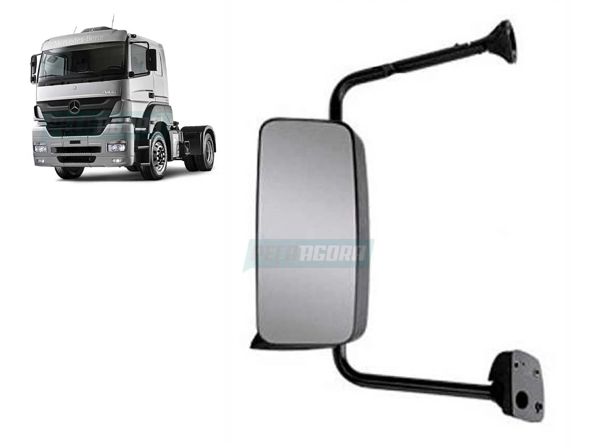 ESPELHO RETROVISOR MB ATEGO AXOR ACTROS LE ESQUERDO SEM AUXILIAR ELETRICO 24V (9