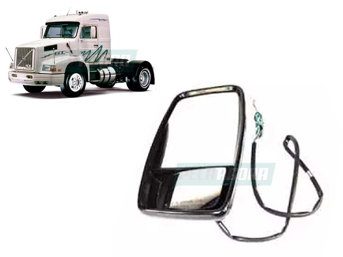 ESPELHO RETROVISOR LE VOLVO NL ESQUERDO BIPARTIDO CONVEXO METAGAL (417271)