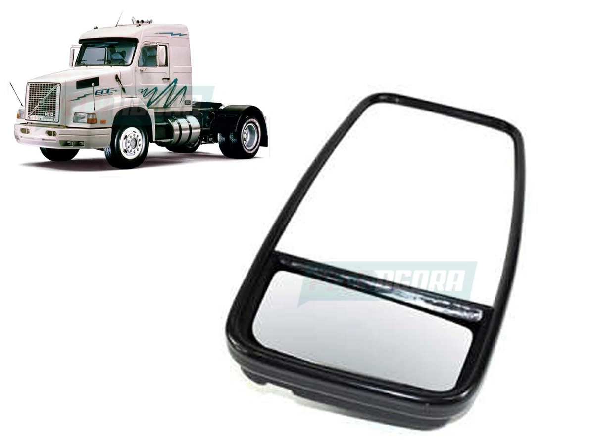 ESPELHO RETROVISOR LD VOLVO NL 1993 A 1999 MB 1998 A 2000 BIPARTIDO PLANO CONVEX