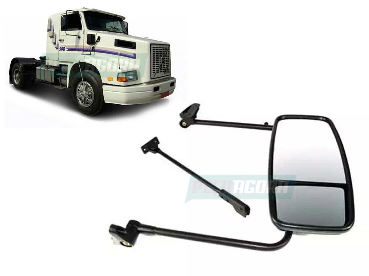 ESPELHO RETROVISOR COMPLETO LD VOLVO NL10 320 NL12 360 1996 EM DIANTE DIREITO (8