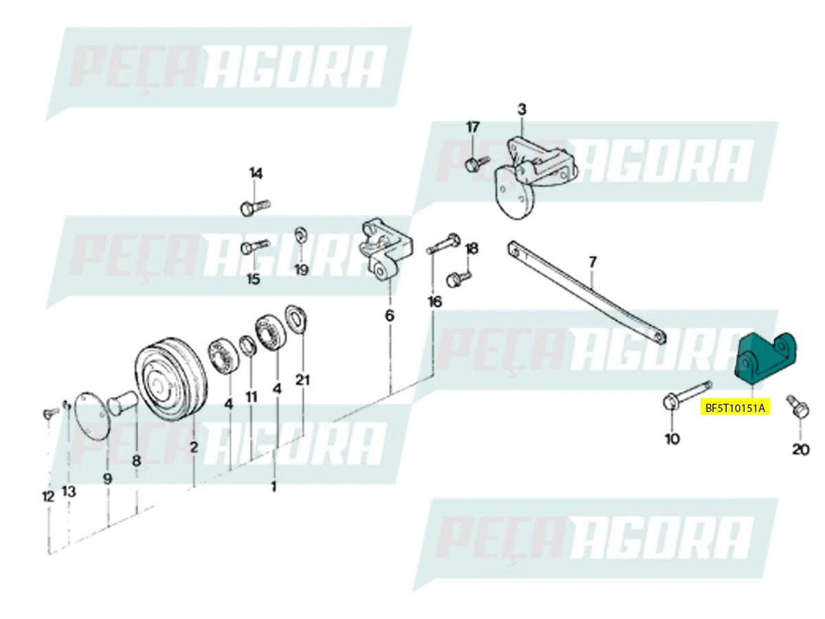 SUPORTE ALTERNADOR FORD F14000 HD F12000L 1995 A 1998 (BF5T10151A)