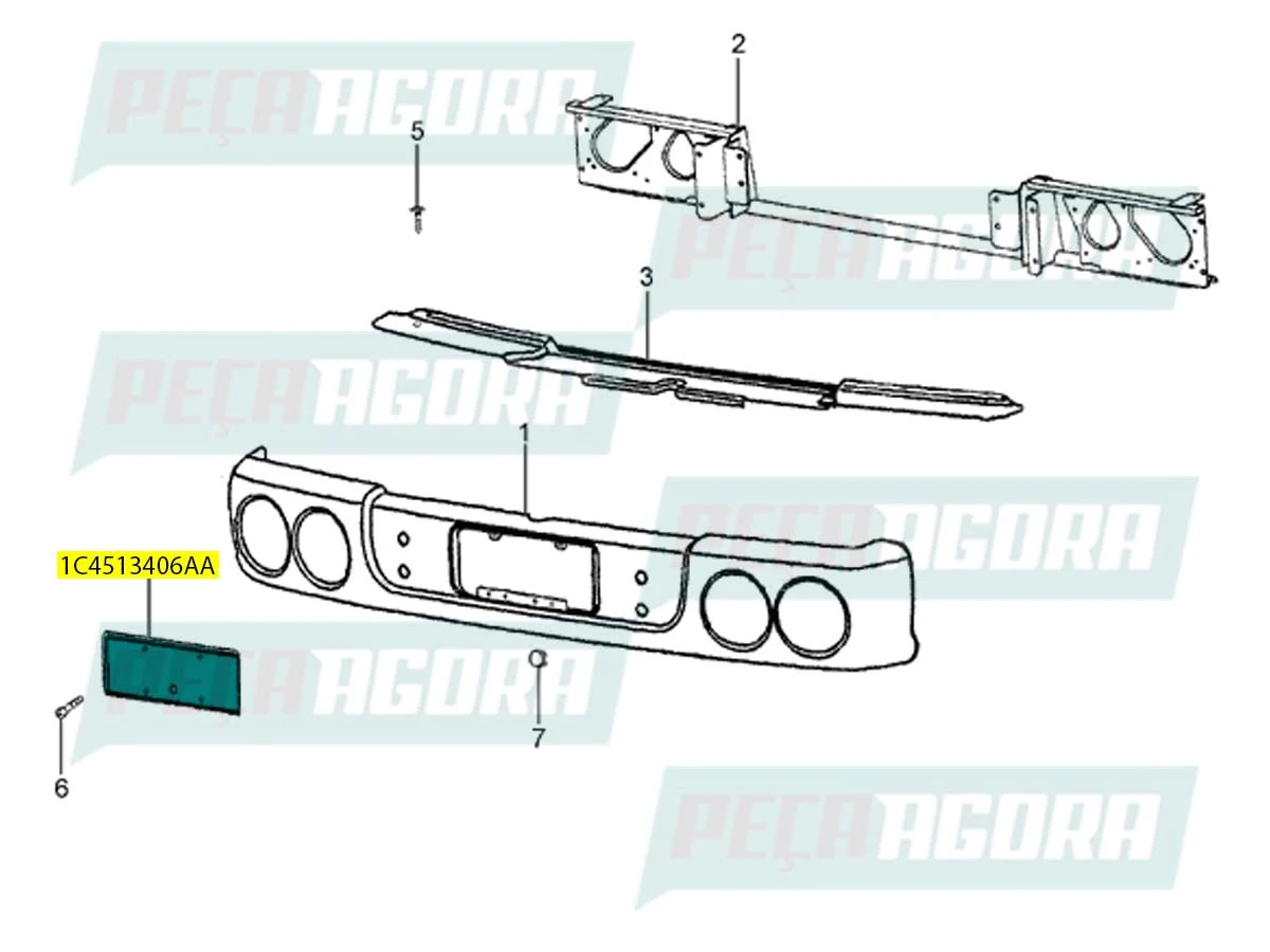 SUPORTE PLACA PRETO VW TODOS FORD CARGO 816 815E 1119 814 915 815S 712 4432E 131