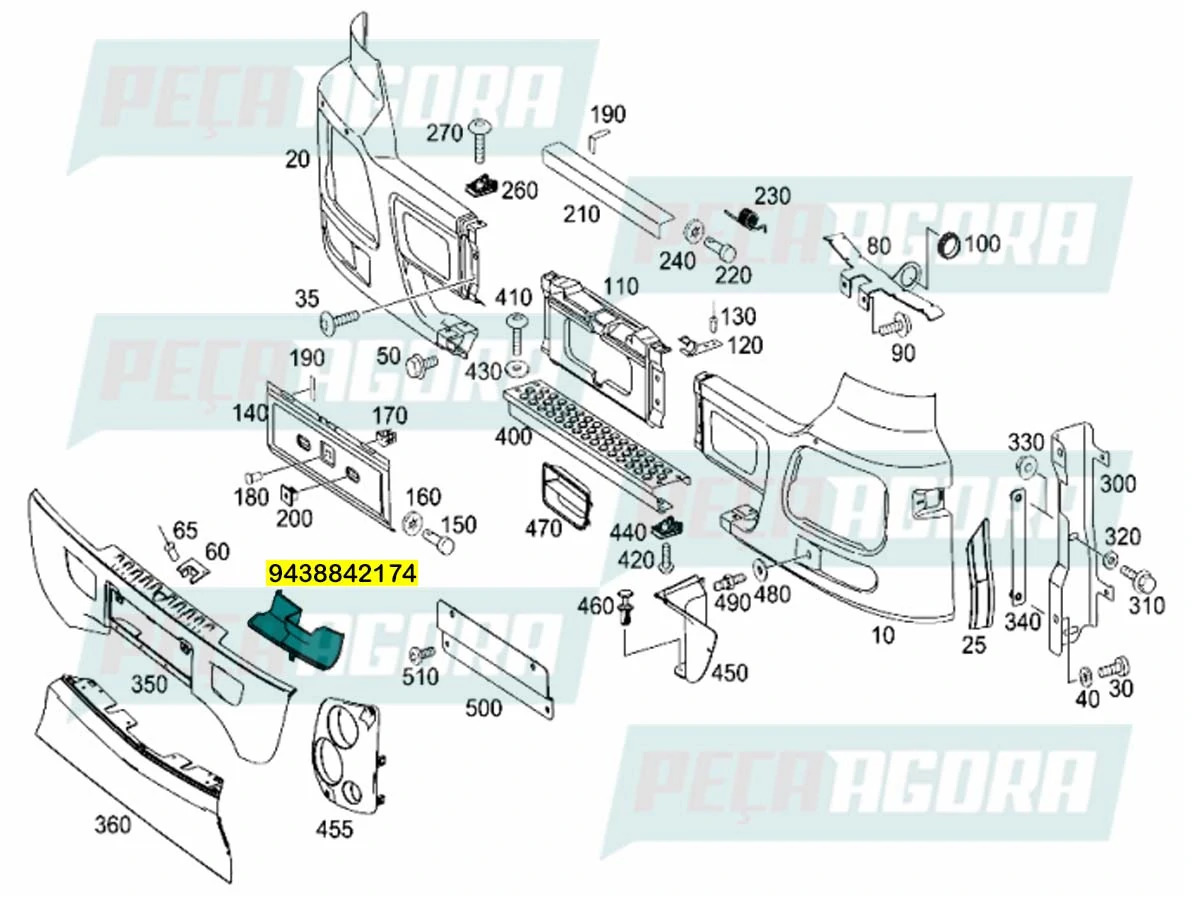 REVESTIMENTO INTERNO LD DIREITO MB ACTROS MERCEDES BENZ (9438842174)