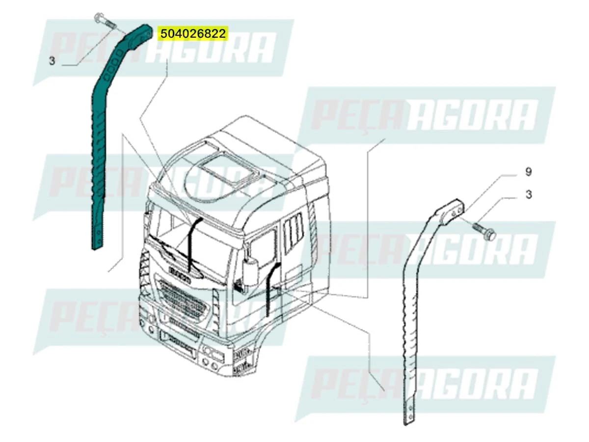 ALCA ACESSO COLUNA PORTA LD DIREITO PARA IVECO CURSOR TRAKKER TECTOR STRALIS  (5