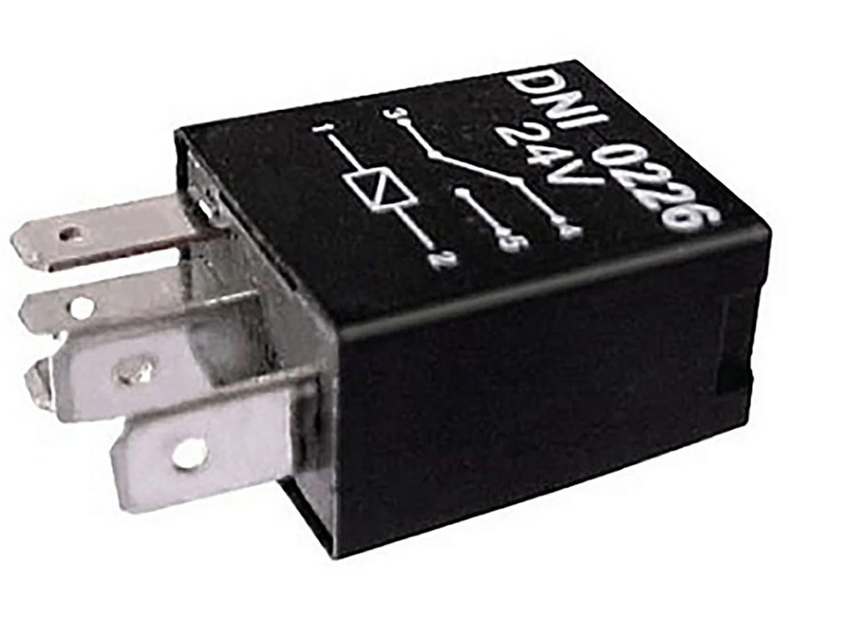 RELE AUXILIAR 24V MINI 5 TERMINAIS PRETO MB TODOS FAROL ALTO BAIXO AUXILIAR BLOQ