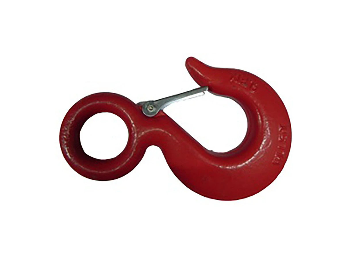 GANCHO SEGURANCA 5 TONELADAS FORJADO CARBONADO COM OLHAL COM TRAVA (5991046609.)