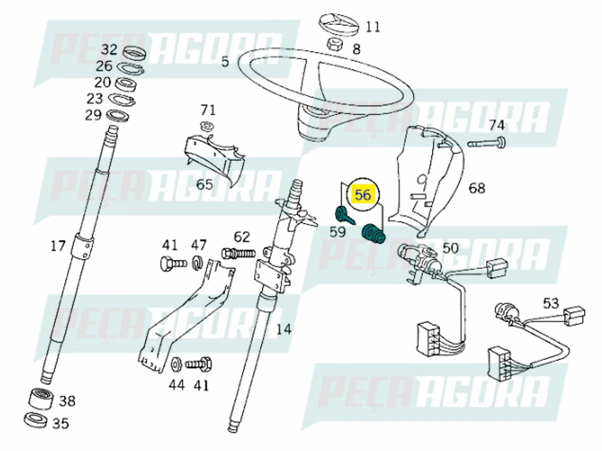 CILINDRO IGNICAO COM CHAVE MIOLO MB 709 1618 1941 712 1418 1983 EM DIANTE BICUDO