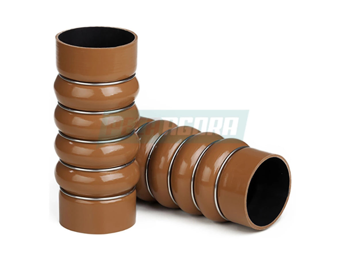 MANGUEIRA INTERCOOLER SILICONE MB CAMINHOES 1618 A 1938 SANFONADA VERMELHA (6845