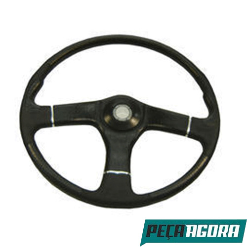 VOLANTE DIRECAO PRETO COM BOTAO 500MM COM CHAVETA MERCEDES (3454607003B)