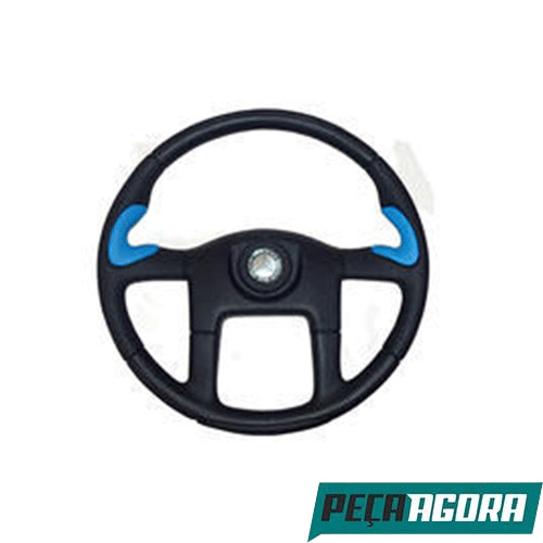 VOLANTE DIRECAO ESPORTIVO AZUL COM BOTAO 445MM COM CHAVE MB (3454607003A)