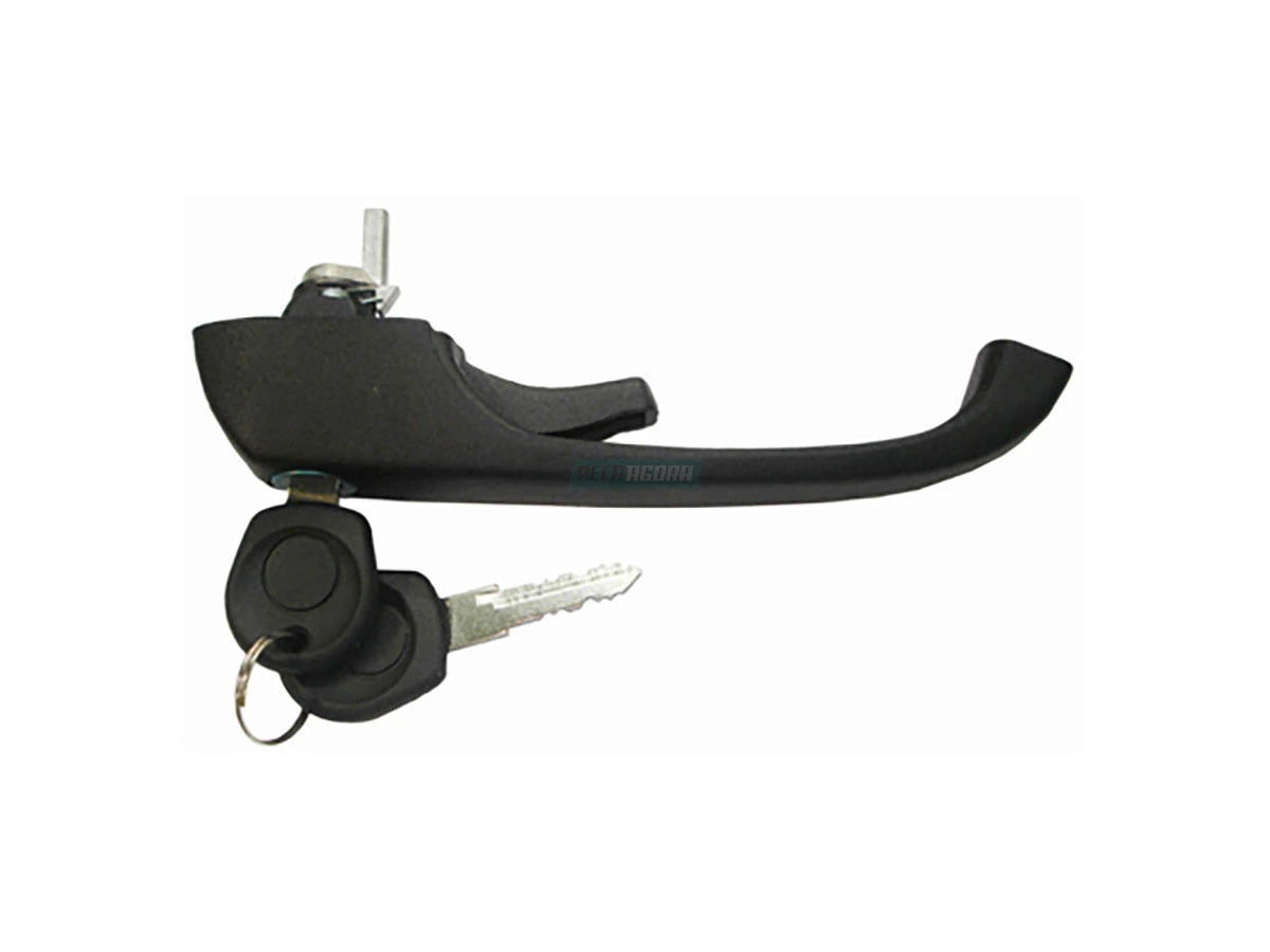 MACANETA EXTERNA PORTA PRETA COM CHAVE  ( TEXTURIZADA ) (211837205|)