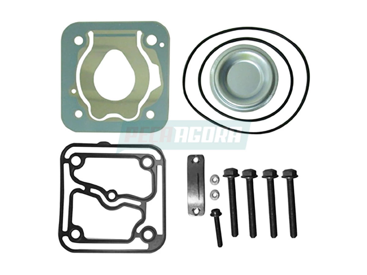 REPARO CABECOTE COMPRESSOR WABCO 2 CIL 85MM MB OF1725 / O500 MOTOR MB 906LA / 92