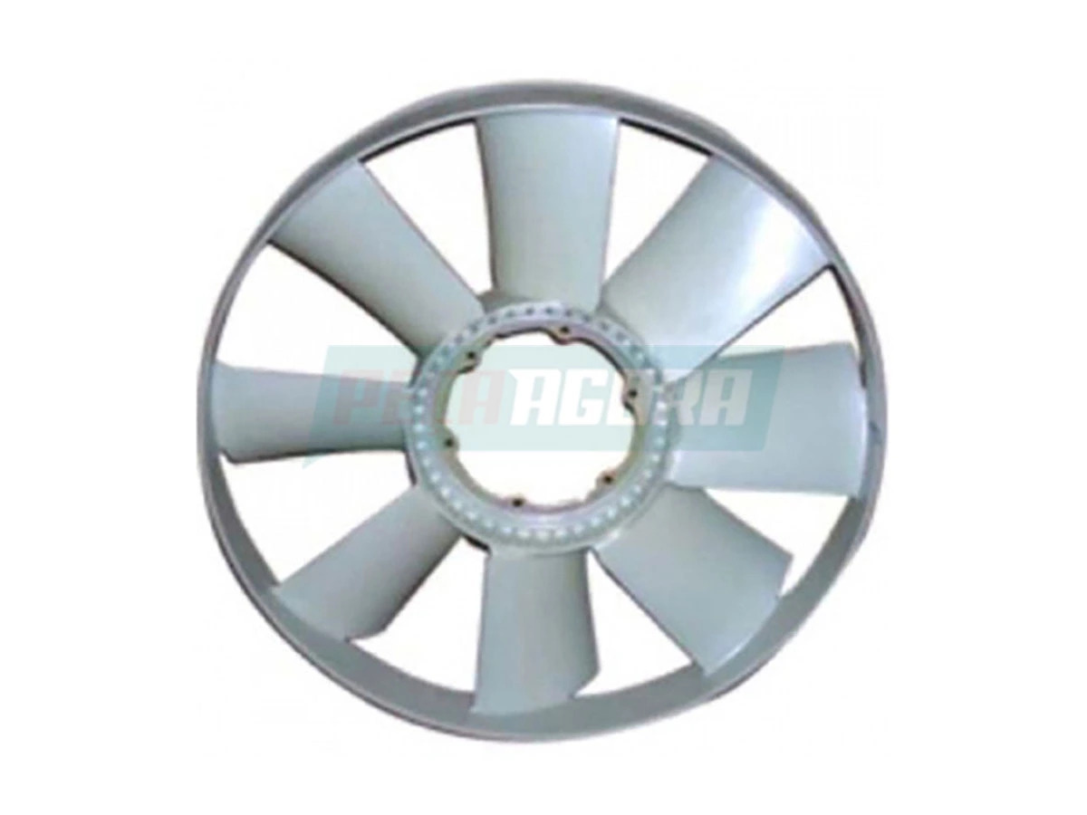 HELICE RADIADOR 8 PAS MOTOR OM457 COM ARO MB 1938S FRONTAL MOTOR OM457LA ATRON 1