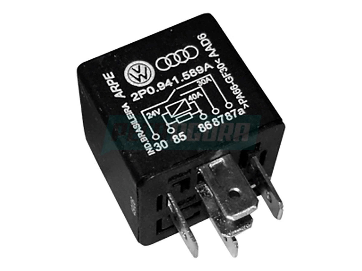 RELE AUXILIAR 24V MAN / VW 24V COM 5 TERMINAIS 40/30 AMPERES (2P0941589A.)