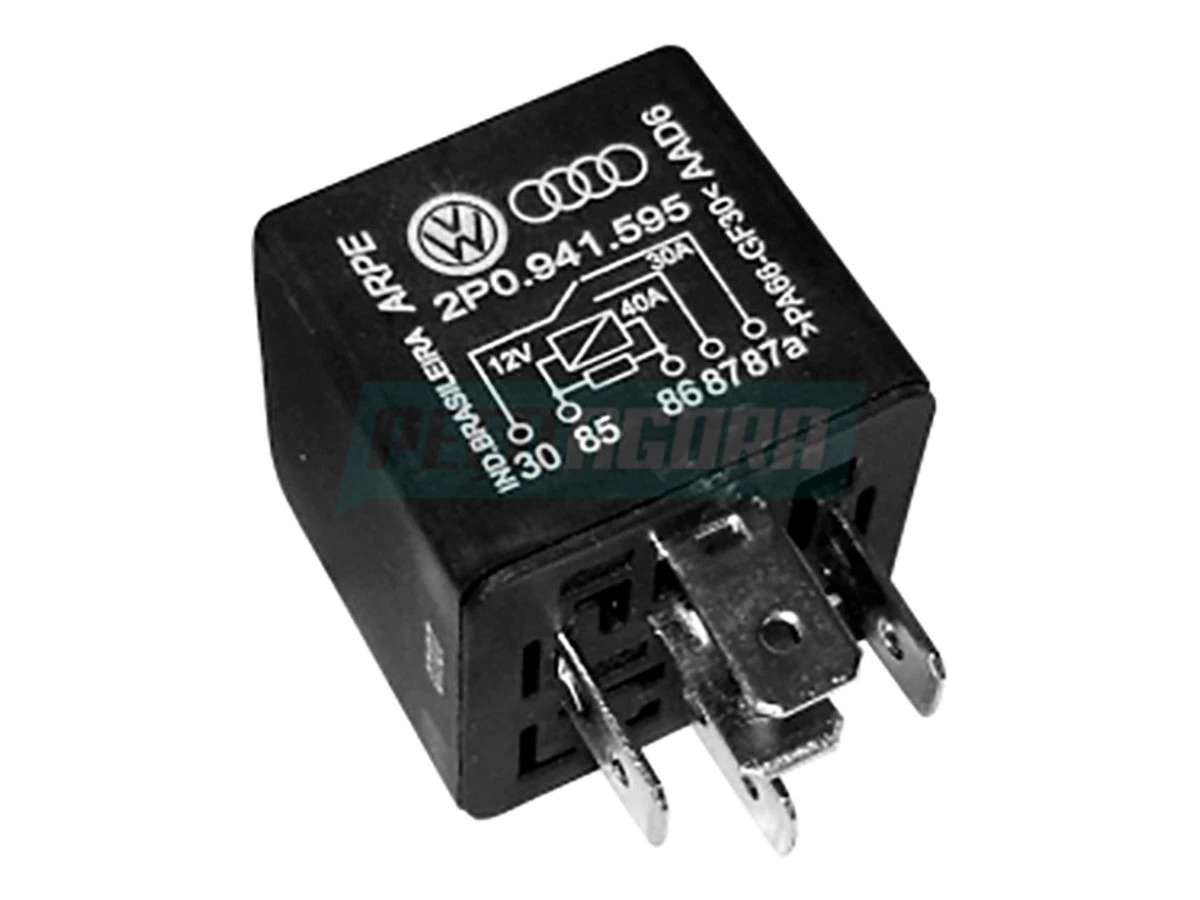 RELE AULIAR 12V MAN COM CIRCUITO DE PROTECAO 5 TERMINAIS 40/30 AMPERES (2P094159