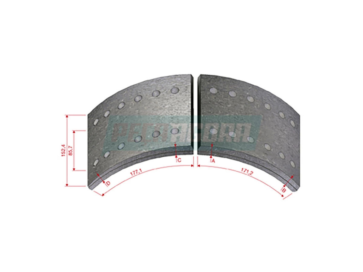 LONA FREIO DIANTEIRO STD FORD 1317E 1517 1521 1617 1618 1621 1622 1630 1717 1721