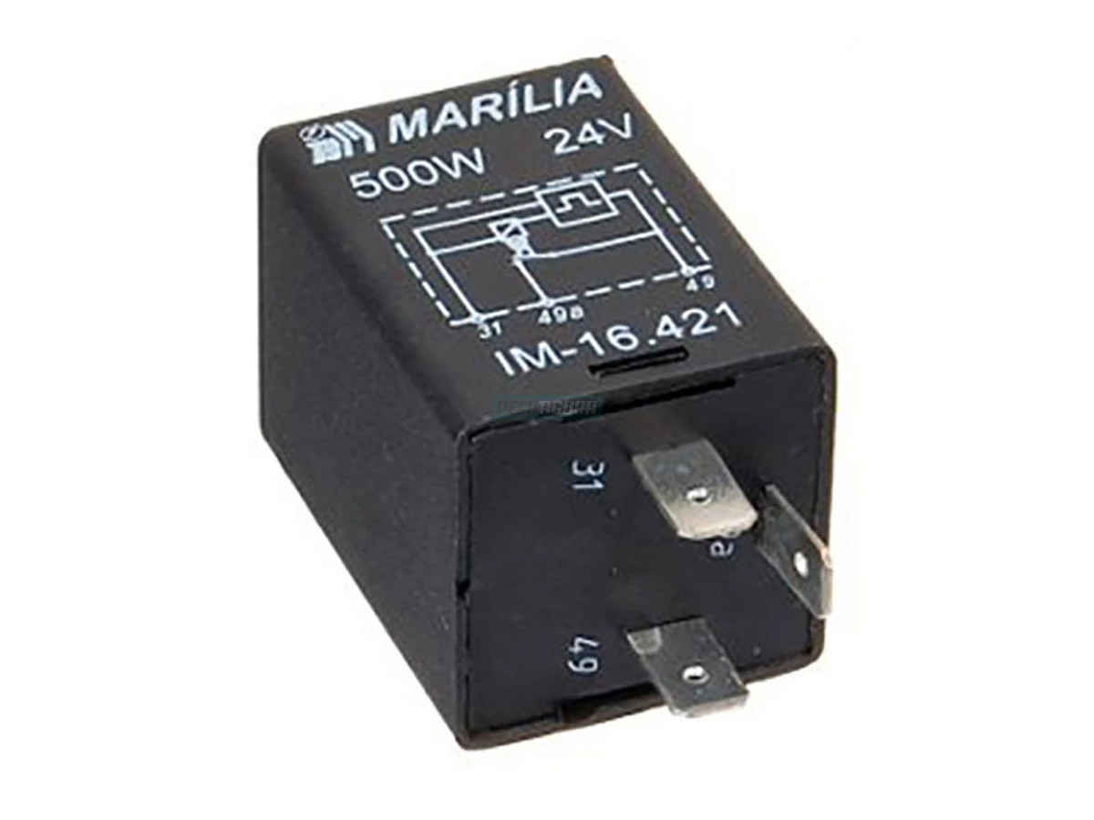RELE PISCA 24V 400W 3 TERMINAIS MB VOLVO CAMINHOES / ONIBUS ATENCaO SIMILAR IM16