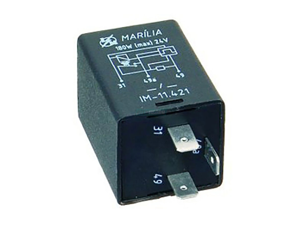 RELE PISCA 24V 21W 3 TERMINAIS MB / VOLVO CAMINHOES / ONIBUS KOMATSU 24VOLTS 21W