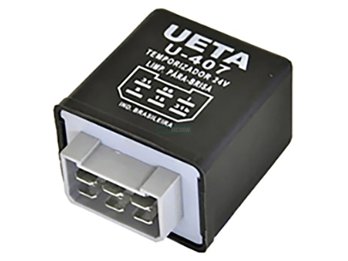 RELE TEMPORIZADOR 24V LIMPADOR COM ESGUICHO 24V 6 TERMINAIS FIXACAO SOQUETE CANT