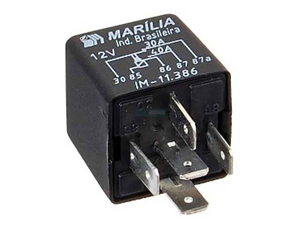 RELE AUXILIAR NA30 40A 5 TERMINAIS 12V USO GERAL FAROL CONTROLE FILTROS E AR SAT