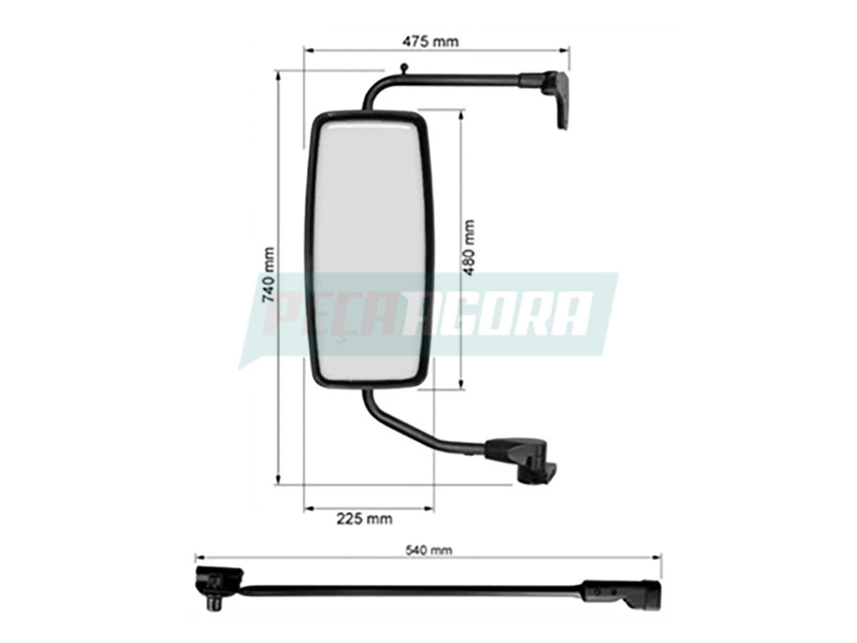 ESPELHO RETROVISOR INTERICO MANUAL COMPLETO LD MB CAMINHOES HSK1938 ANO 2000 / .