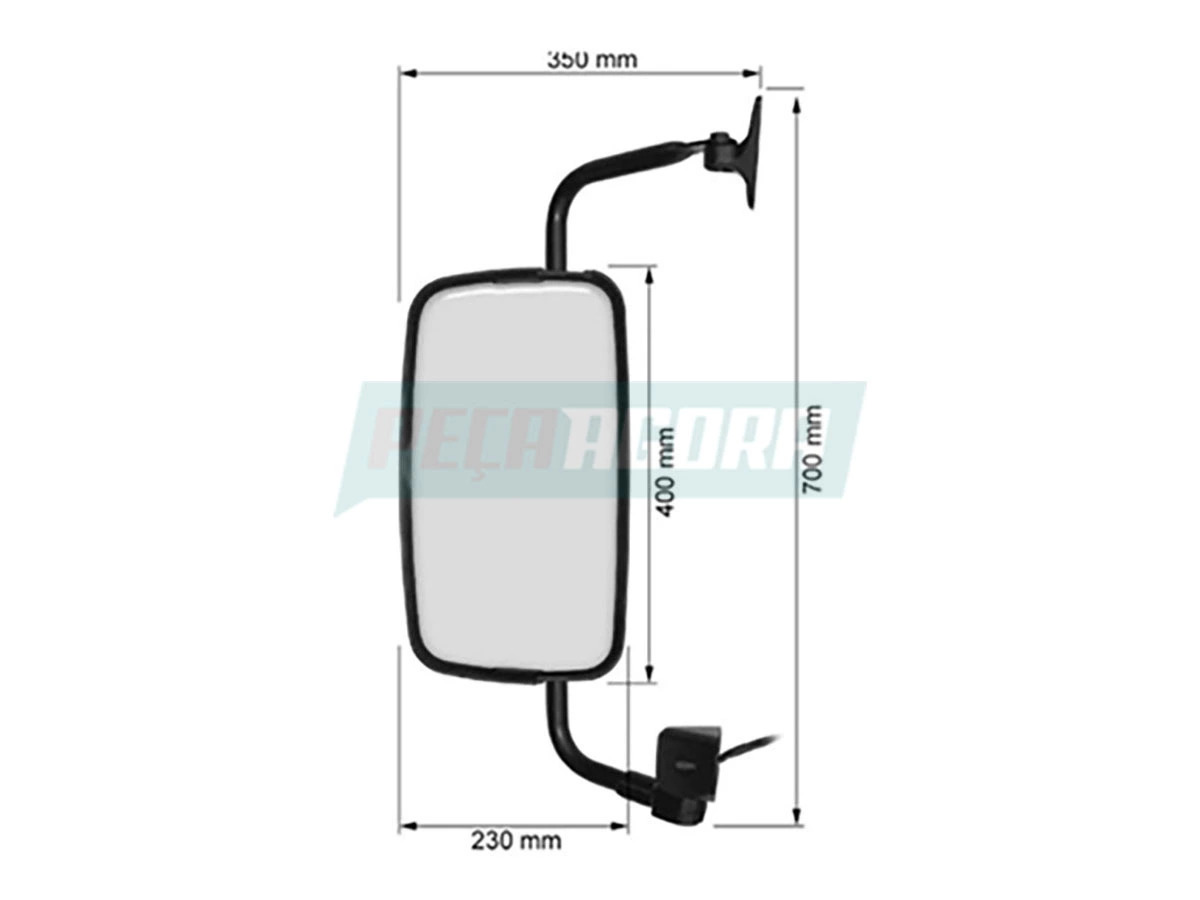 ESPELHO RETROVISOR INTERICO ELETRICO COMPLETO LE MB CAMINHOES ACCELO ANO 2005 / 