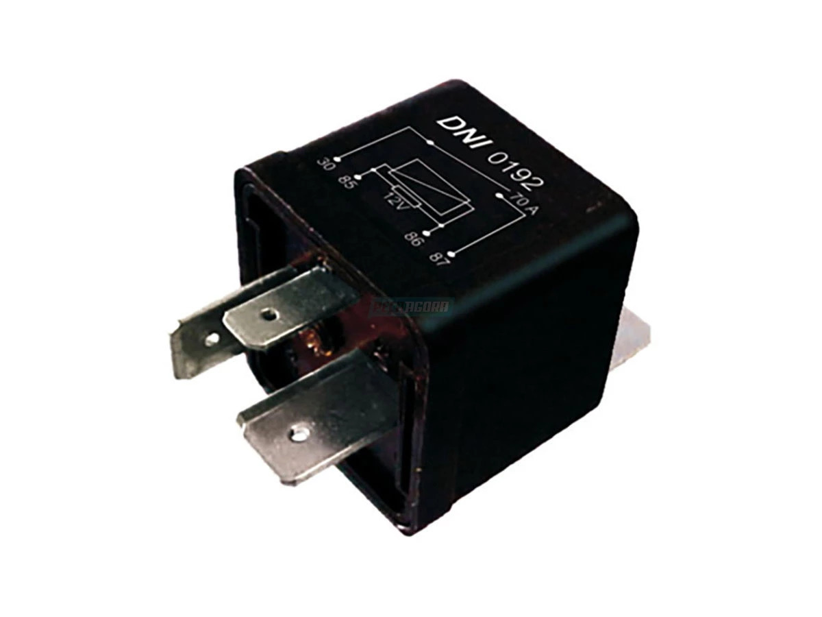 RELE AUXILIAR UNIVERSAL 70A 12V 4 TERM FIAT FORD GM VW MASSEY FERGUSON NEW HOLLA
