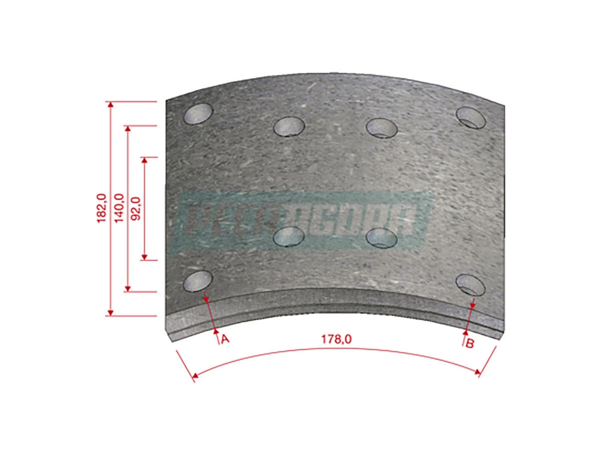 LONA FREIO DIANTEIRO VW TGX 28440 29440 33440 DIANTEIRO MB AXOR 2826 2831 3340 3