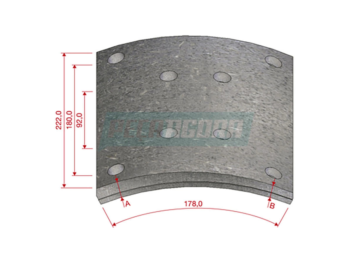 LONA FREIO TRASEIRO STD VW MAN TGX 28440 29440 33440 TRASEIRO 3EIXO MB AXOR 2826