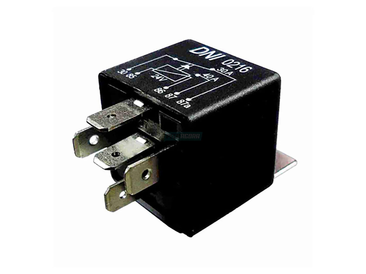 RELE AUXILIAR REVERSO 40A 30A 24V UNIVERSAL VOLVO MARCOPOLO NEOBUS VW MAN DAF CA