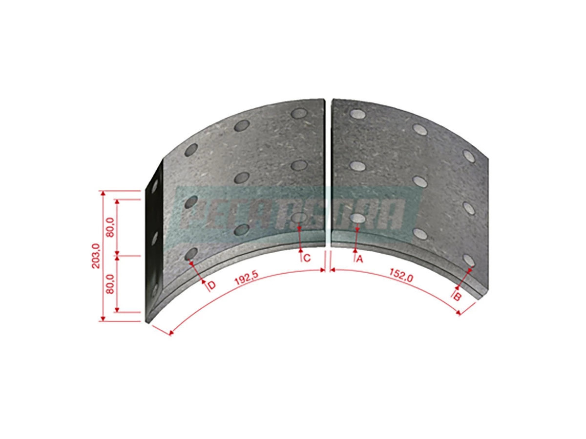 LONA FREIO TRASEIRO DV889DNA38 STD VOLVO ONIBUS B10M / B10R / B10M / B12 / B58 /