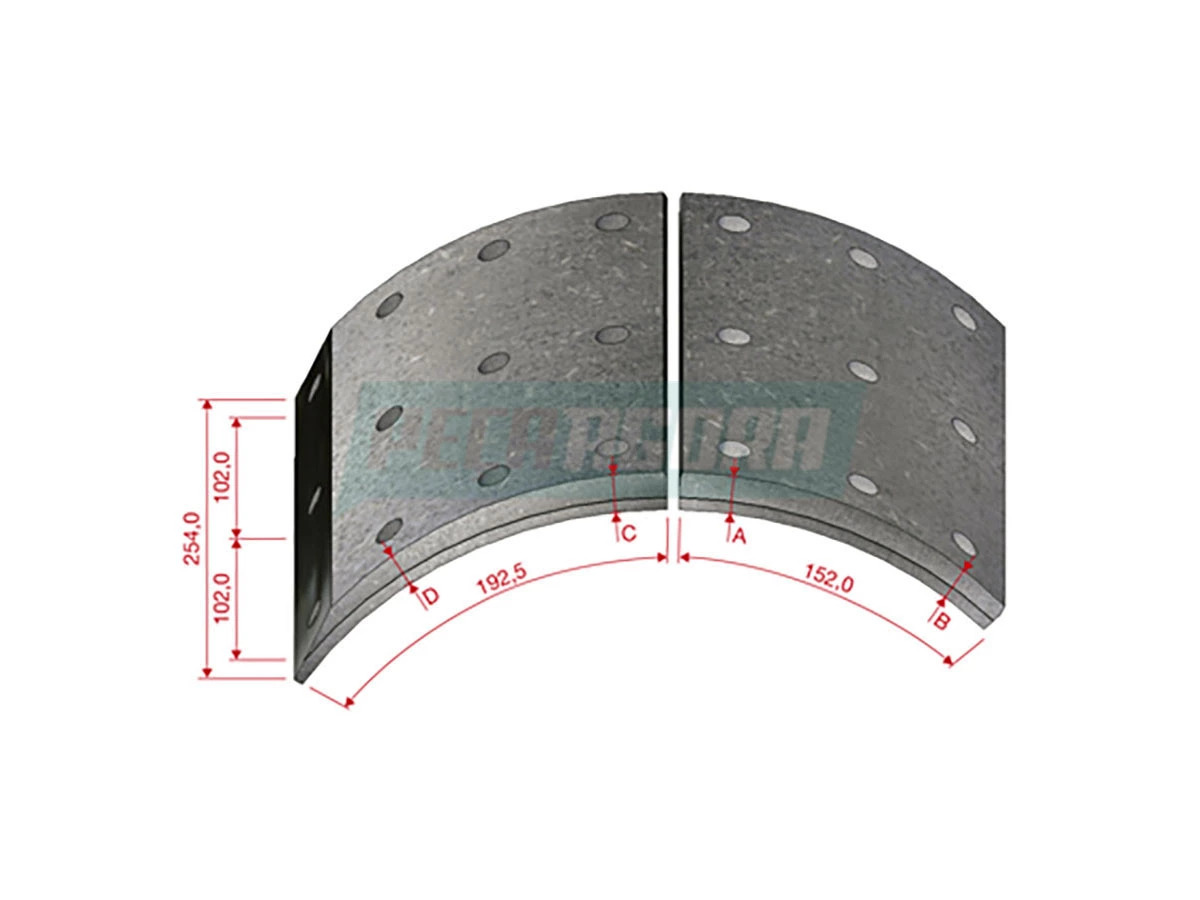LONA FREIO TRASEIRO DV890DNA28 X VOLVO ONIBUS B10M / B58 (ML1353)