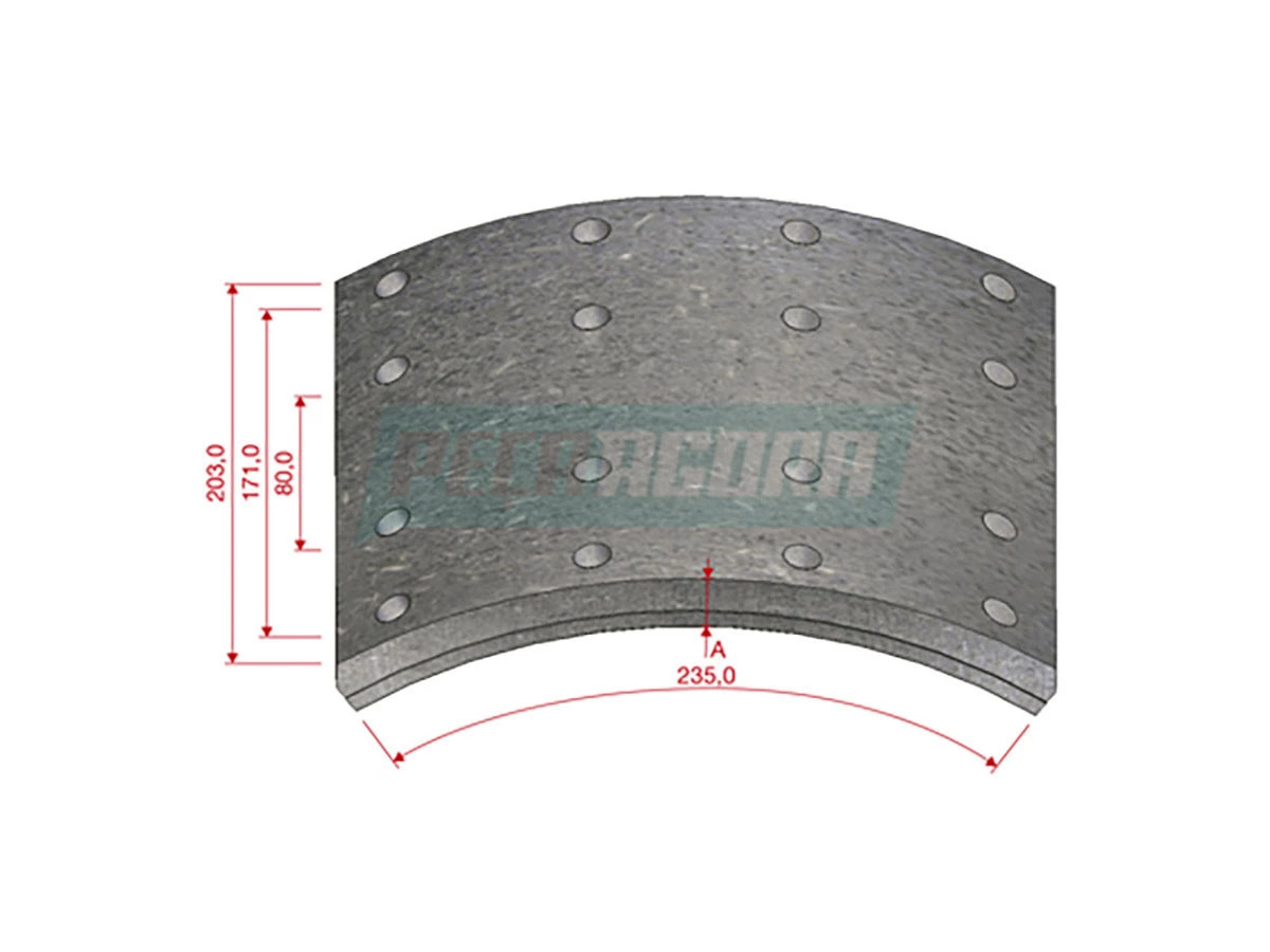 LONA FREIO TRASEIRO STD PARA SCANIA F94 K124 L94 P114 P124 P94 R114 R124 R94 T11