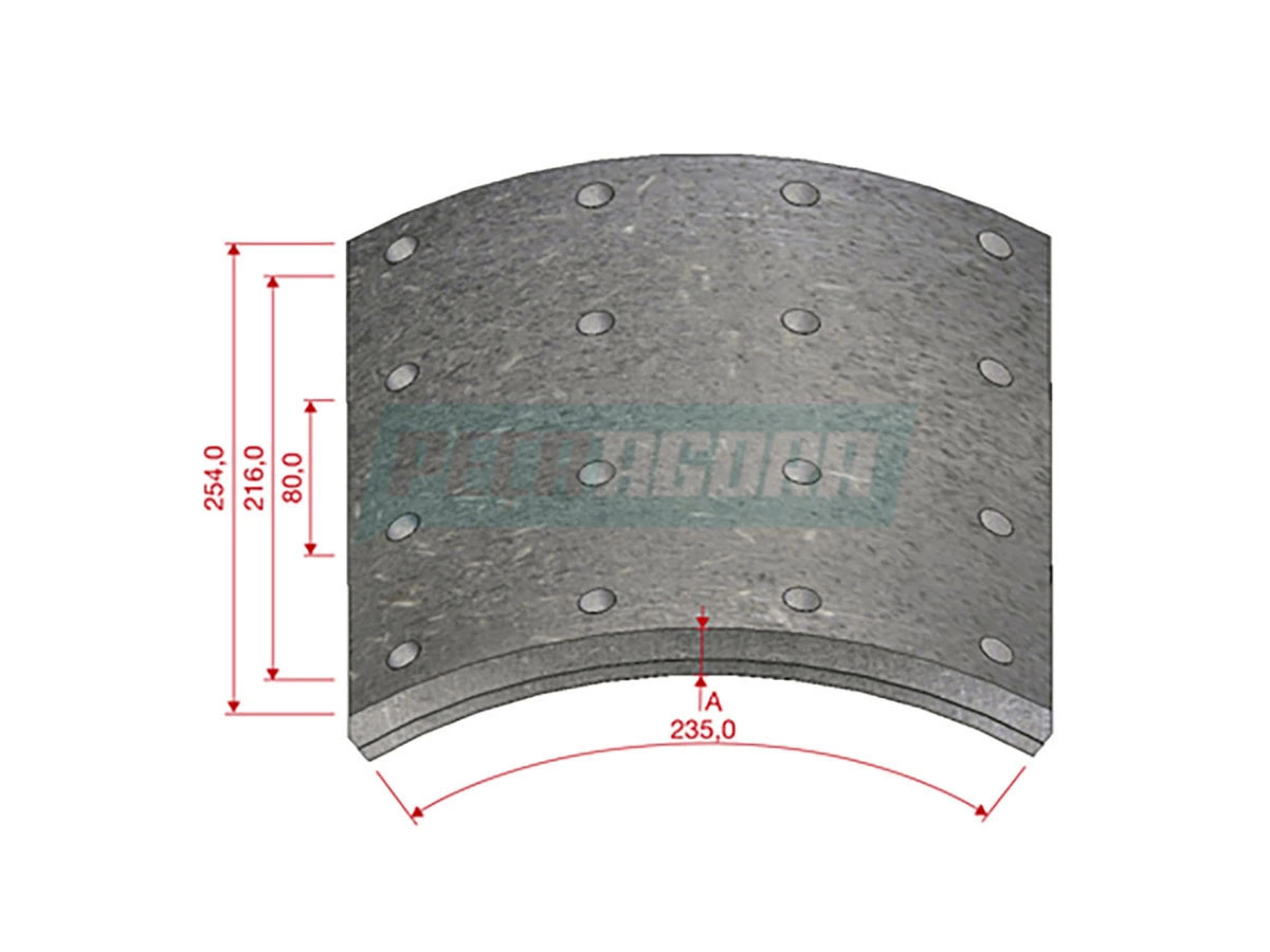 LONA FREIO TRASEIRO STD PARA SCANIA F94 F113 F94 K113 K113 K124 L94 L113 P93 P94