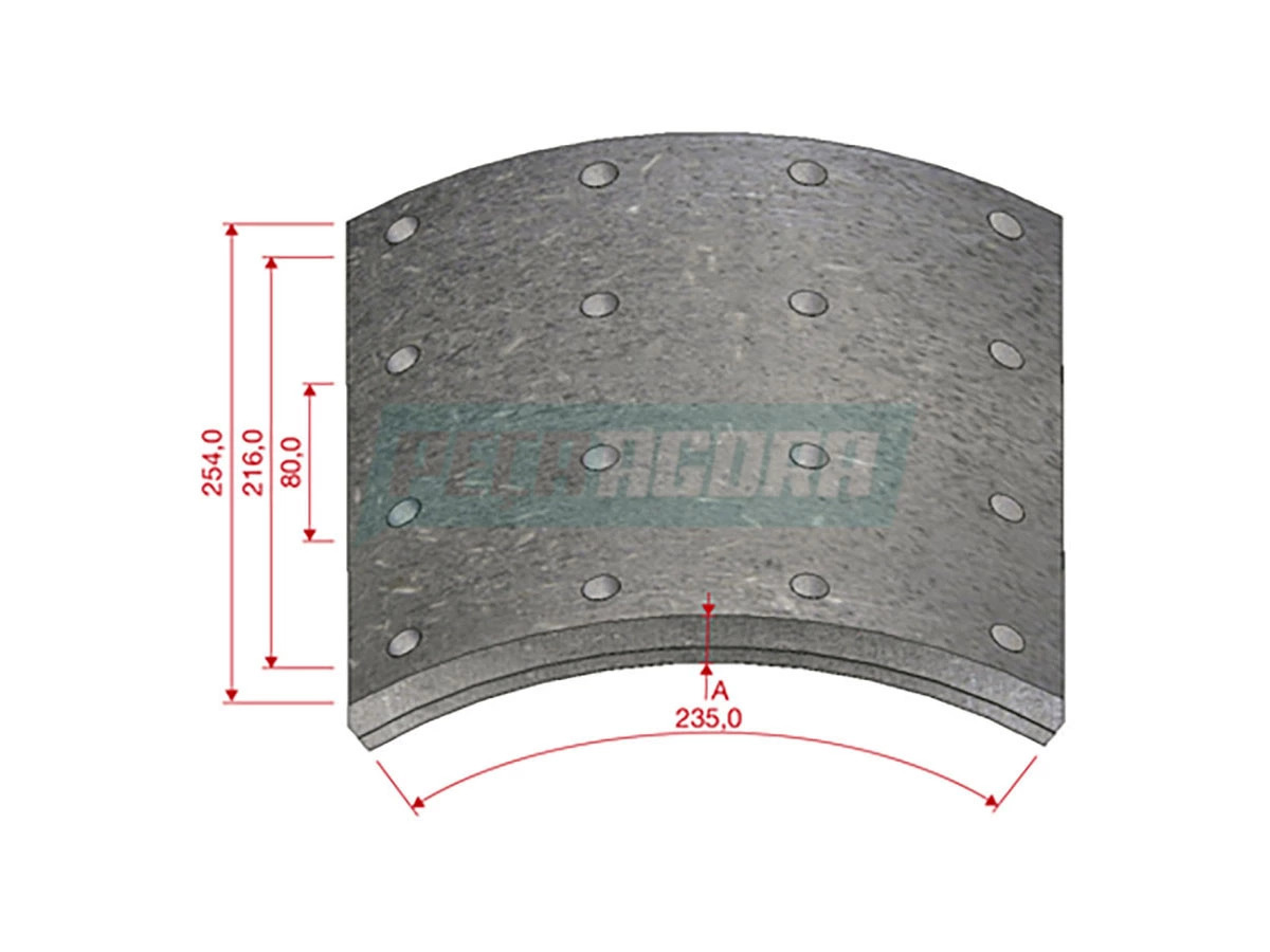 LONA FREIO TRASEIRO PARA SCANIA F94 F113 F94 K113 K113 K124 L94 L113 P93 P94 P11