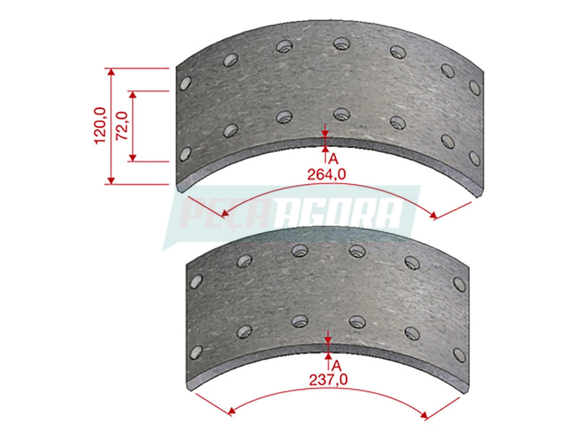LONA FREIO DIANTEIRO 0134T STD MB 1418 1620 1635 1718 1720 1721 1723 1924 2240 2