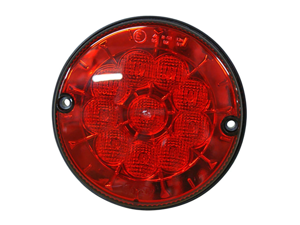 LANTERNA FREIO VERMELHA 10 LED 12V 125MM ONIBUS CARROCERIA CAIO / INDUSCAR / COM