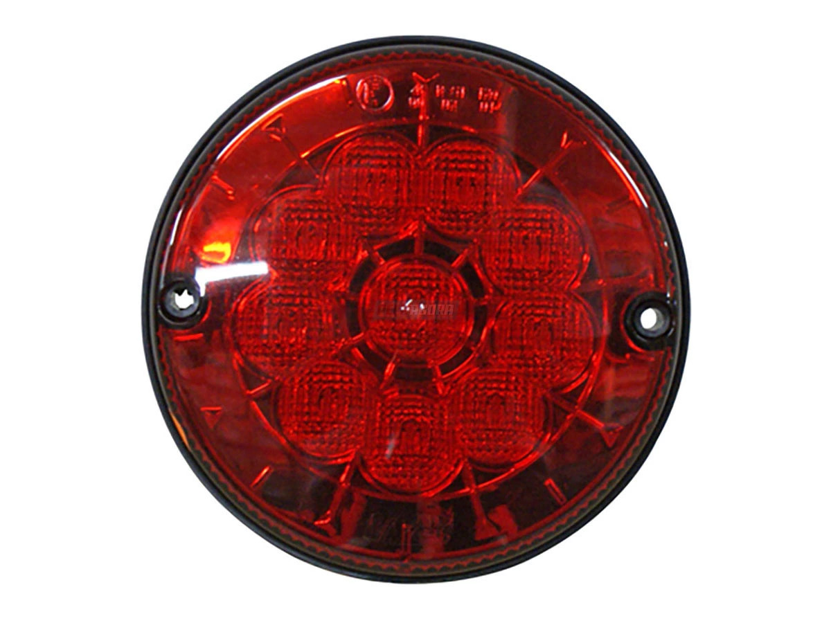 LANTERNA FREIO VERMELHA 10 LED 24V 125MM ONIBUS CARROCERIA CAIO / INDUSCAR / COM