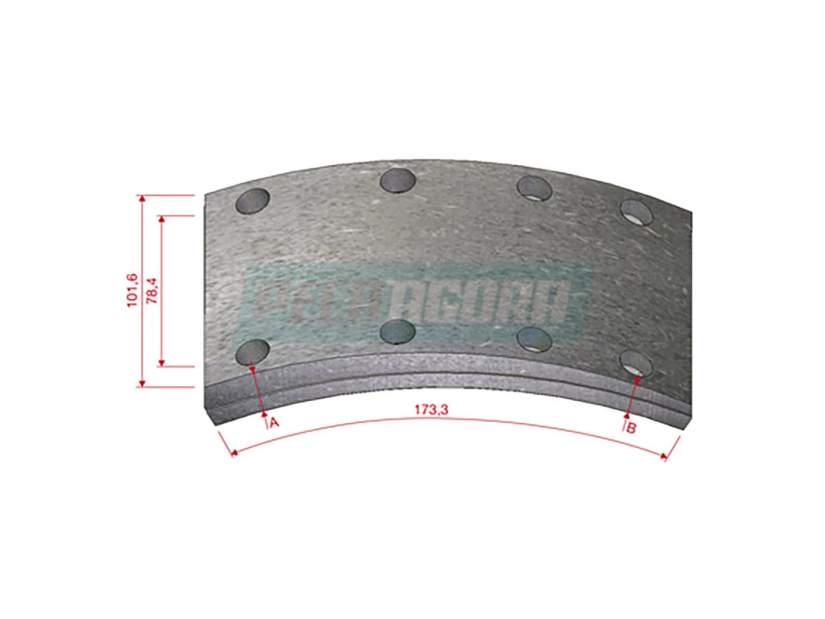 LONA FREIO DIANTEIRO STD FORD 1215 1218 1313 1314 1317 1415 1418 1419 1422 1514 