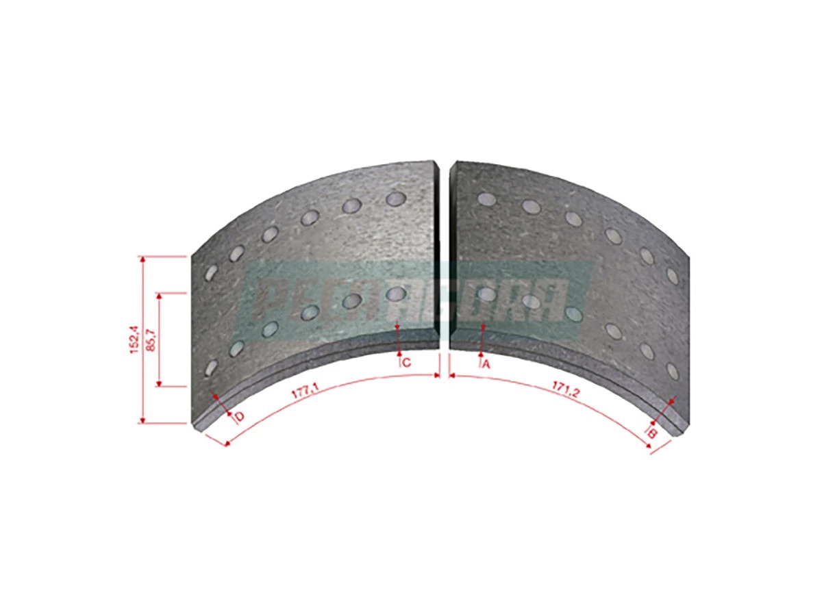 LONA FREIO DIANTEIRO STD FORD 1317E 1517 1521 1617 1618 1621 1622 1630 1717 1721