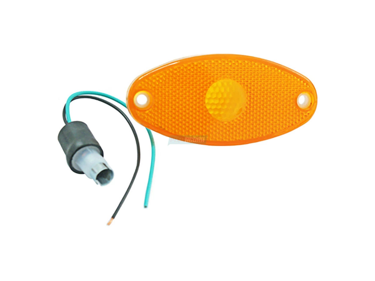 LANTERNA REFLETORA AMBAR OVAL COM SOQUETE LATERAL TRASEIRA VOLARE VIALE COMIL Ma