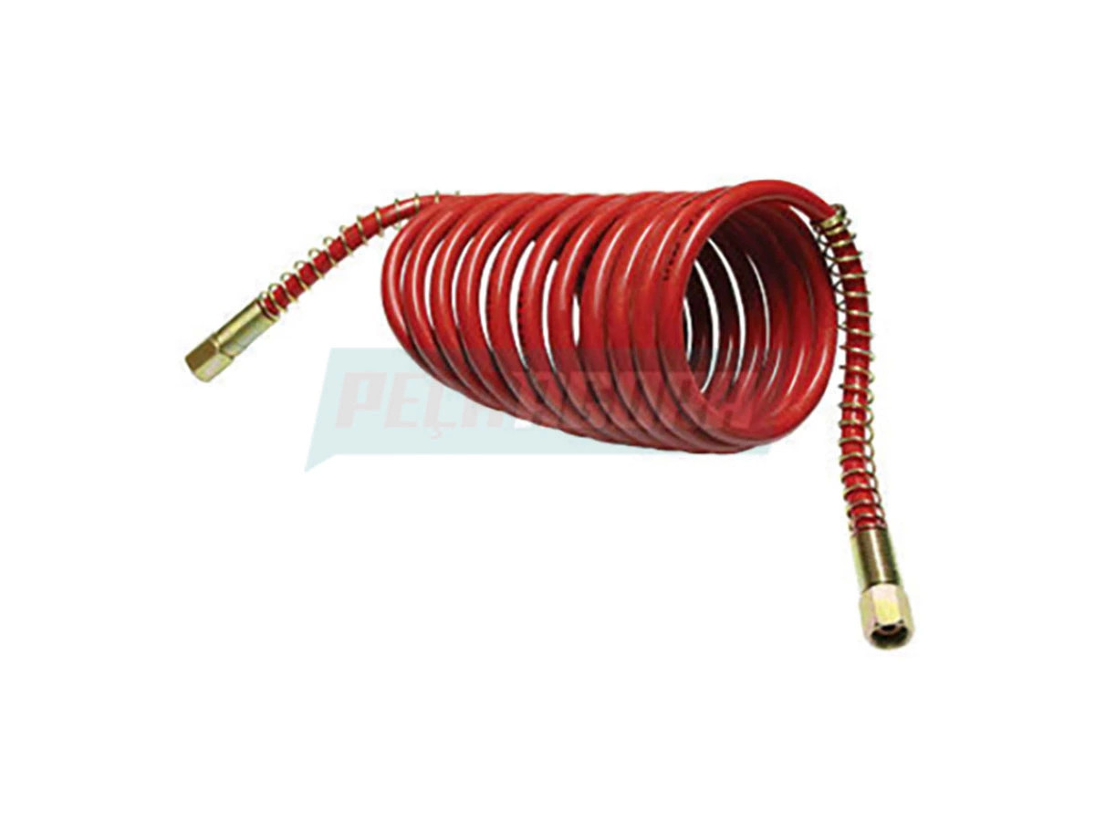 MANGUEIRA ESPIRAL VERMELHA 4,5M FEMEA 11/16 LIGACAO CAVALO CARRETA UNIVERSAL SEM